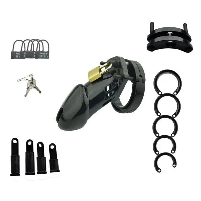 Male Cages Sex Toys Belt Five Rings Cock Ring Penis Cage Gay Device Chastity Lock  Men gtooza.com