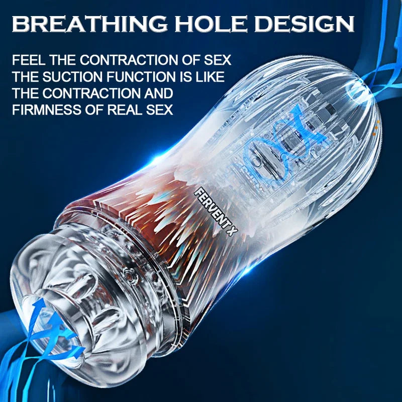 Gtooza_Male Masturbator Cup Soft Silicone  Transparent Vagina Adult Goods Endurance Exercise Vacuum Pocket Sex Toy  Men gtooza.com