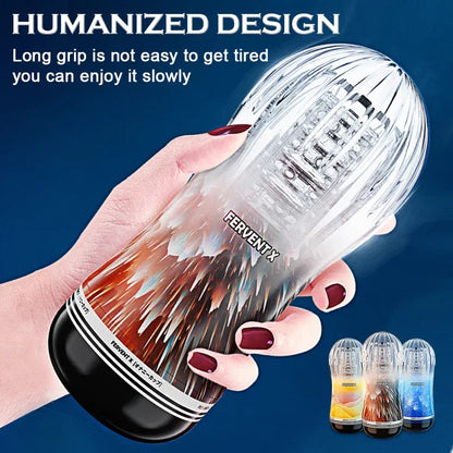 Gtooza_Male Masturbator Cup Soft Silicone  Transparent Vagina Adult Goods Endurance Exercise Vacuum Pocket Sex Toy  Men gtooza.com