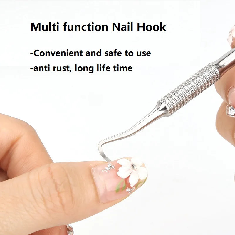 Manicure Hook Cuticle Pusher Nail Polish Remover Nail Gel Peeler Scraper Pedicure Pusher Manicure Podiatry Tool  Nail Art