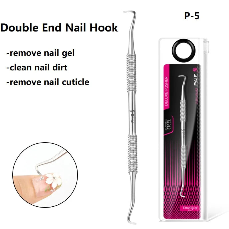 Manicure Hook Cuticle Pusher Nail Polish Remover Nail Gel Peeler Scraper Pedicure Pusher Manicure Podiatry Tool  Nail Art