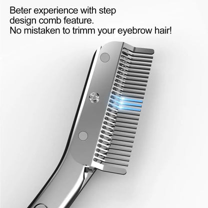 Manual Eyebrow Trimmer For Women Stainless Steel Eyebrow Scissor With Comb Brush Daily Brow Hair Removal Beauty Makeup Tool