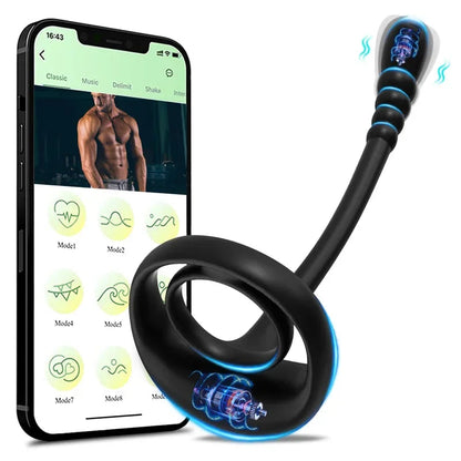 Gtooza_Masturbastion Toy APP Bluetooth Prostate Vibrator Testicle Massage Anal Butt Plug Cock Penis Ring Male Cocking  Men Sextoy gtooza.com