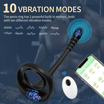 Gtooza_Masturbastion Toy APP Bluetooth Prostate Vibrator Testicle Massage Anal Butt Plug Cock Penis Ring Male Cocking  Men Sextoy gtooza.com