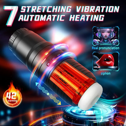 Masturbation cup fully automatic retractable vibration sucking heating male masturbation supplies sex toys pussey toy  men gtooza.com