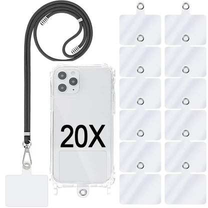 Matte Transparent Lanyard Patch For iPhone Samsung Huawei Universal Ultra Thin Tether Tabs Hanging Rope Strap Cards Clip