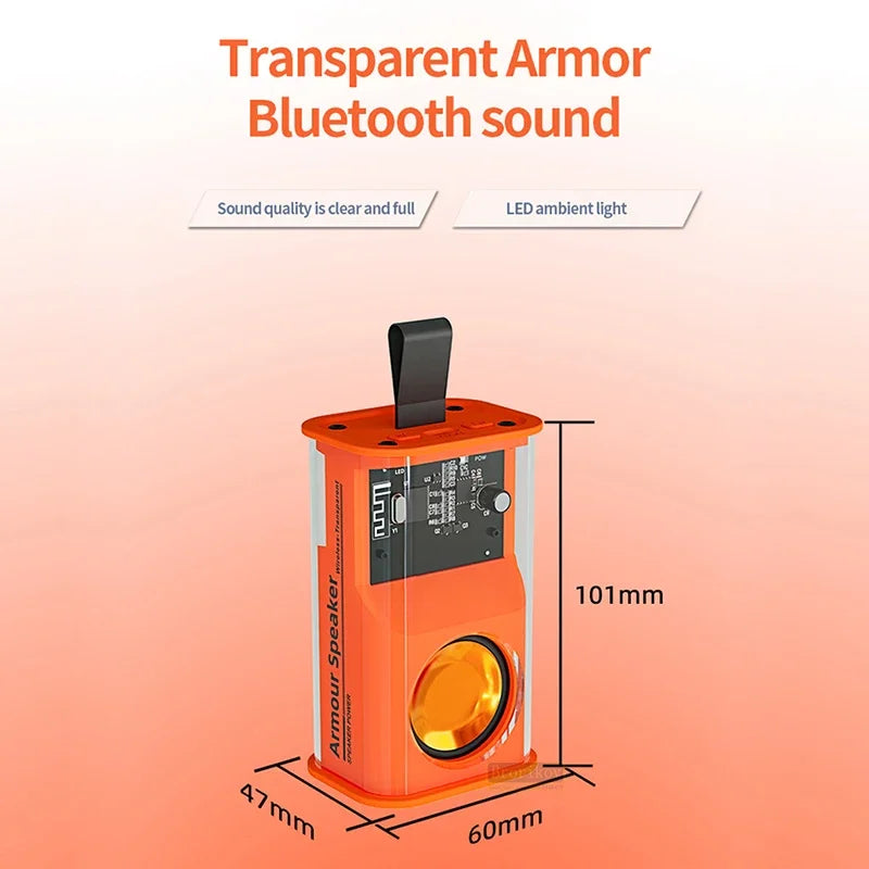 PCMechanical Transparent Mecha Music Speakers Bluetooth- Wireless Stereo Sp