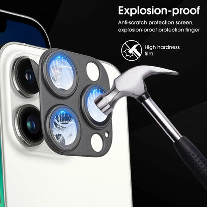 Metal Camera Lens Protector Tempered Glass For iPhone 16/16Plus/16Pro/16ProMax Back Camera Metal Ring Protective Glass Film