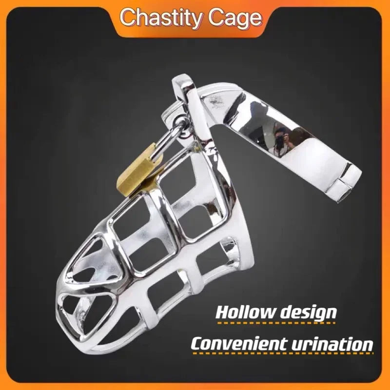 Metal Cock Male Chastity BDSM Sex Toys  Lock Belt Device Penis Ring Men's Erotic Cage Chastete Bondage