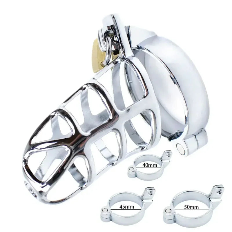 GtoozaMetal Cock Male Chastity BDSM Sex Toys  Lock Belt Device Penis Ring Men's Erotic Cage Chastete Bondage gtooza.com