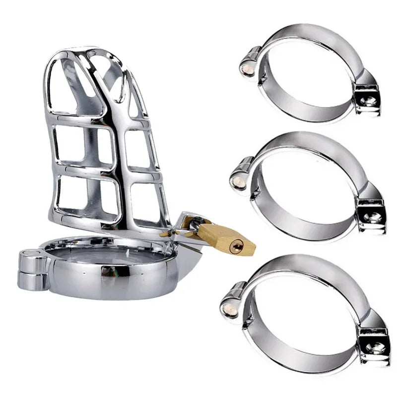 Metal Cock Male Chastity BDSM Sex Toys  Lock Belt Device Penis Ring Men's Erotic Cage Chastete Bondage