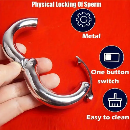 Metal Penis Cock Ring,Cockring Men Sex Toys,Ejaculation Delay Penisring, Adjustable Scrotum Ball Stretcher Weight Ballstretched,