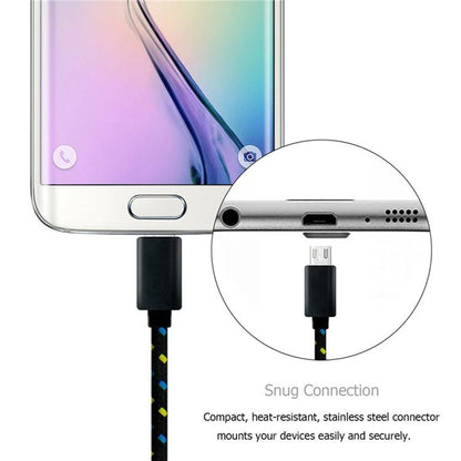 PC Micro USB Cable 1m/2m/3m Data Sync USB Charger Cable For Samsung Huawei Xiaomi HTC Android Phone Nylon Braided Microusb Cables