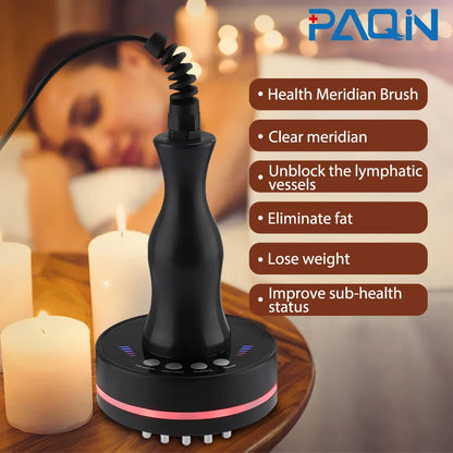 PC Micro-current Electric Meridian Massage Brush Hot Compress Scraping Cupp