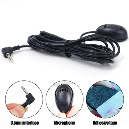 Mini 3.5mm Jack Self-Adhesive Wired External Microphone Bluetooth Car Audio Mic For Laptop DVD Radio Player Meeting Speaker