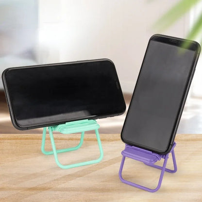 PC Mini Chair Shape Mobile Phone Stand Portable Cute Colorful Adjustable Folding Stool Lazy Phone Desktop Holder For Cell Phone