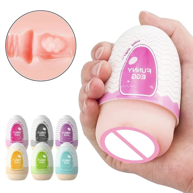 Mini Portable Egg Realistic Vagina Beginner Soft Masturbation Cup Penis Massager Stimulator Sex Toys  Man gtooza.com