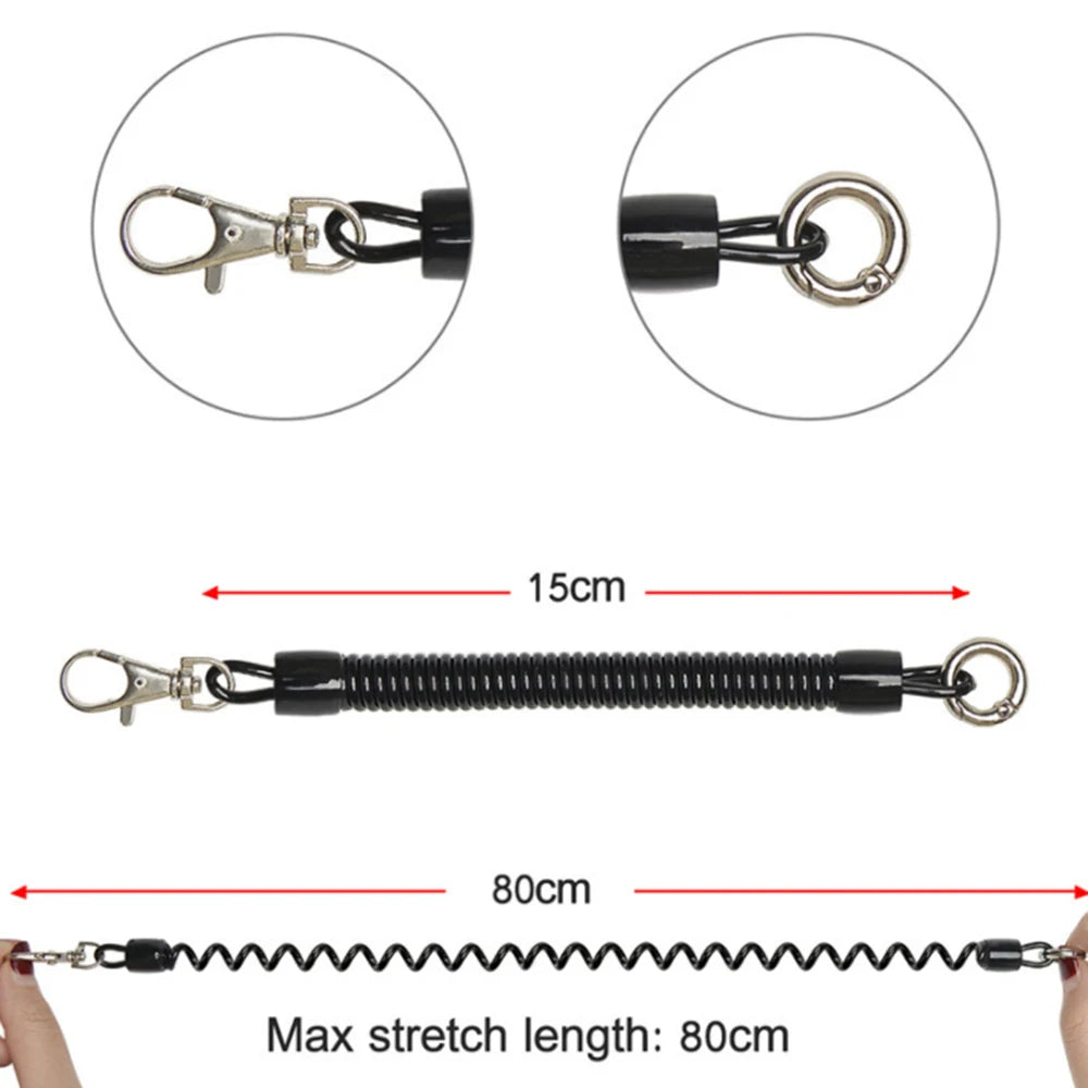 PC Mobile Phone Safety Lanyard Tool Anti-drop Portable Elastic Lanyard Black