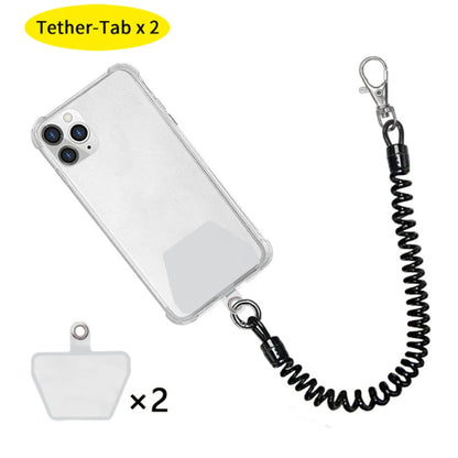 PC Mobile Phone Safety Lanyard Tool Anti-drop Portable Elastic Lanyard Black