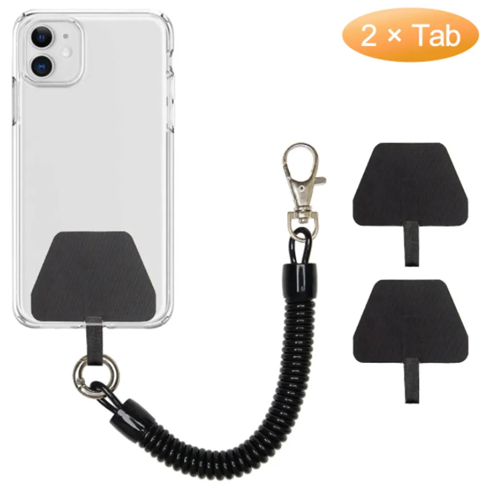 PC Mobile Phone Safety Lanyard Tool Anti-drop Portable Elastic Lanyard Black