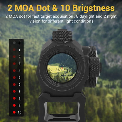 Motion Awake Red Dot Sight 20mm Rail Rifle Scope 2 MOA Compact Riflescope Hunting Optics Weapon Gun Accessories  Shooting