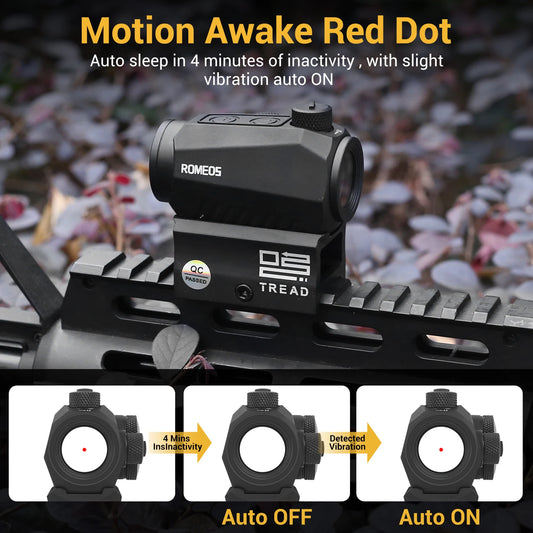 Motion Awake Red Dot Sight 20mm Rail Rifle Scope 2 MOA Compact Riflescope Hunting Optics Weapon Gun Accessories  Shooting