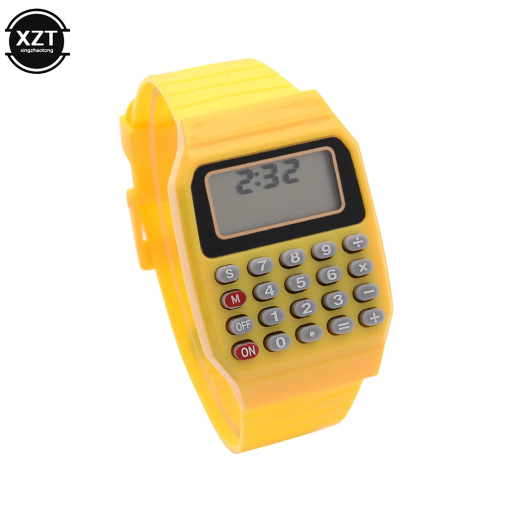 Montre-bracelet calculatrice électronique multifonction pour enfants PC