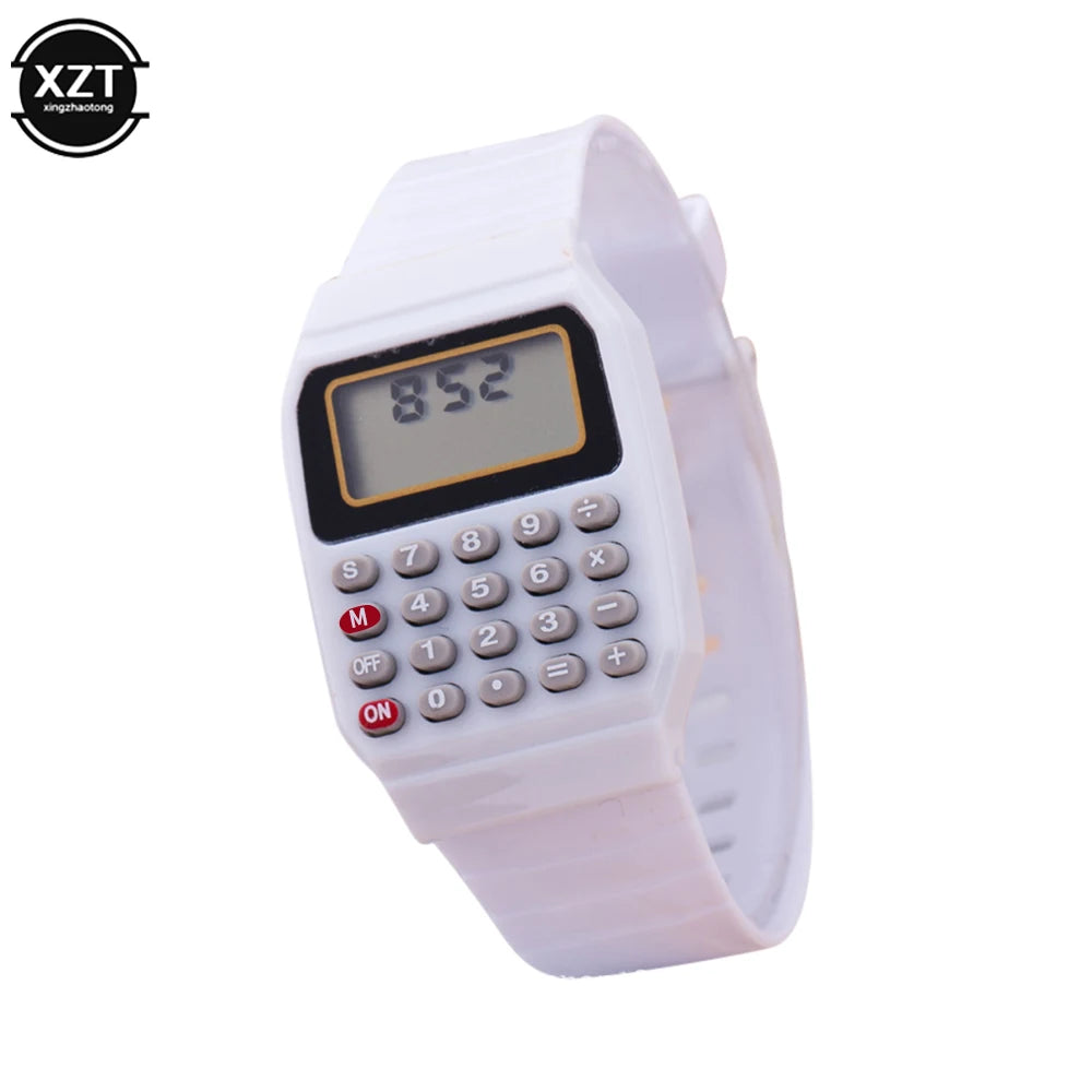 Montre-bracelet calculatrice électronique multifonction pour enfants PC