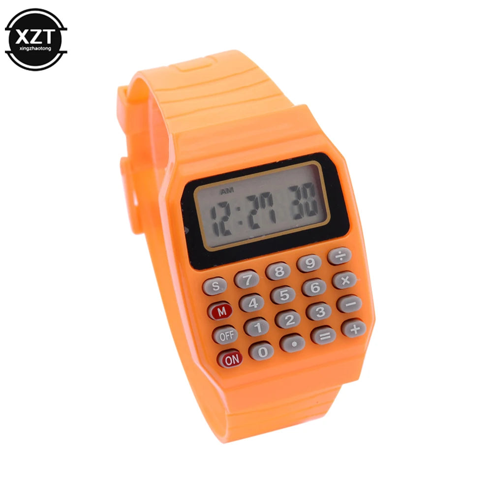 Montre-bracelet calculatrice électronique multifonction pour enfants PC