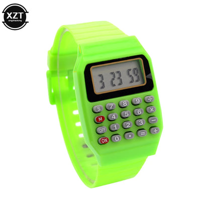 Montre-bracelet calculatrice électronique multifonction pour enfants PC