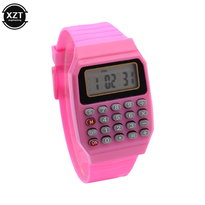 Montre-bracelet calculatrice électronique multifonction pour enfants PC