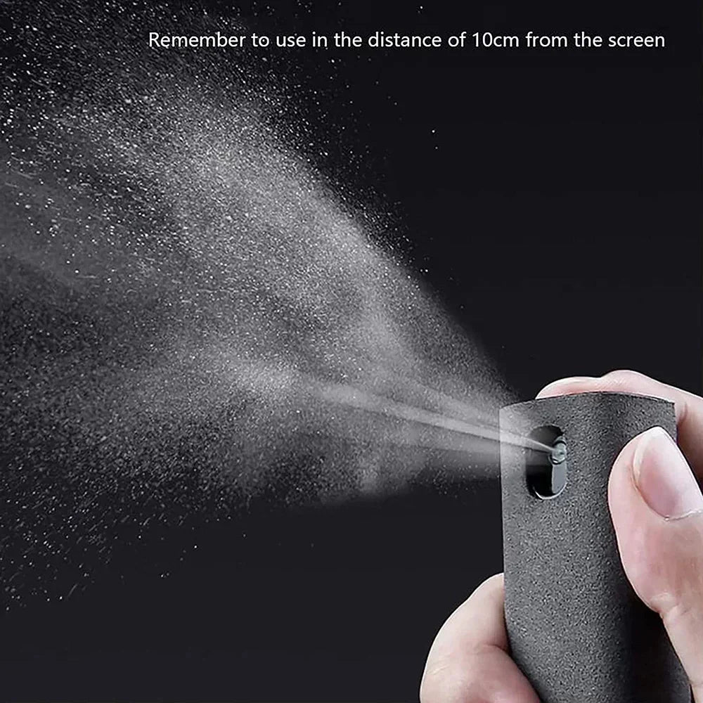 Multifunction 2 In 1 Phone Screen Spray Cleaner For Phones Tablet Laptop Computer Screen Dust Removal Microfiber Cloth Set