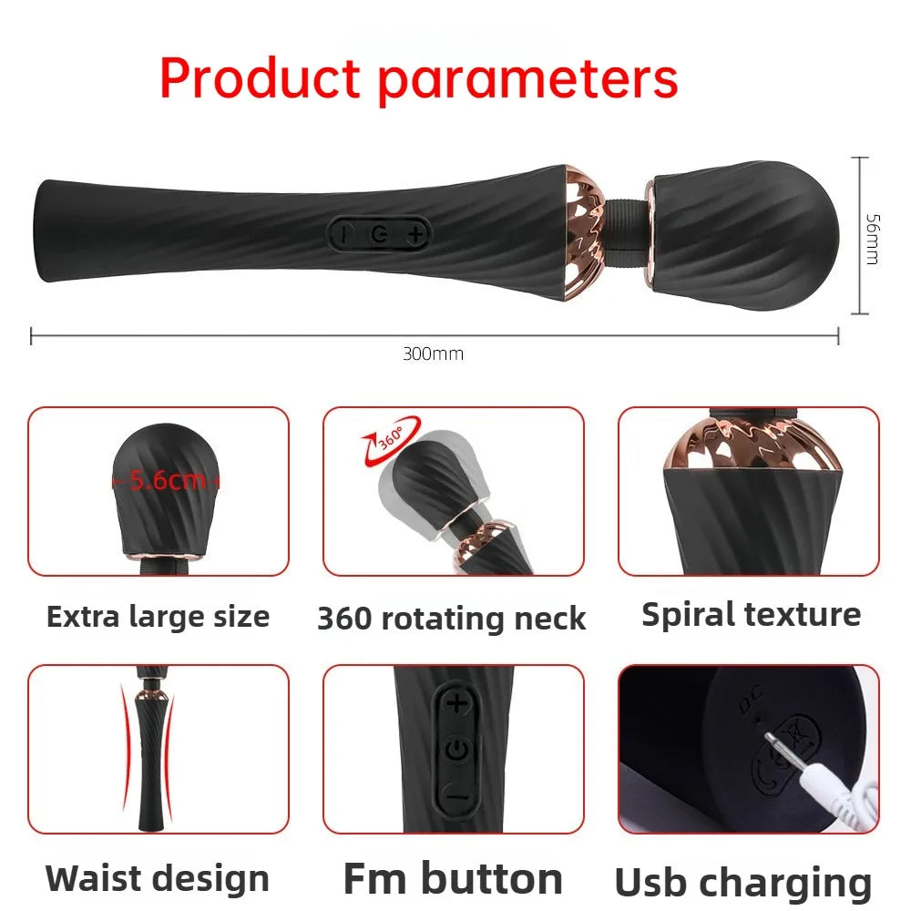 Multifunction Female Masturbation Vibrator Extra-large Size Massager G-Spot Clitoral Vagina Stimulation Adult Supplies Sex Toys gtooza.com