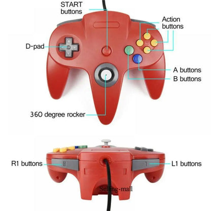 N64 USB Wired Controller Gamepad Joystick Nintendo Classic Video Game Controller Retro Games for Mac Computer Windows PC