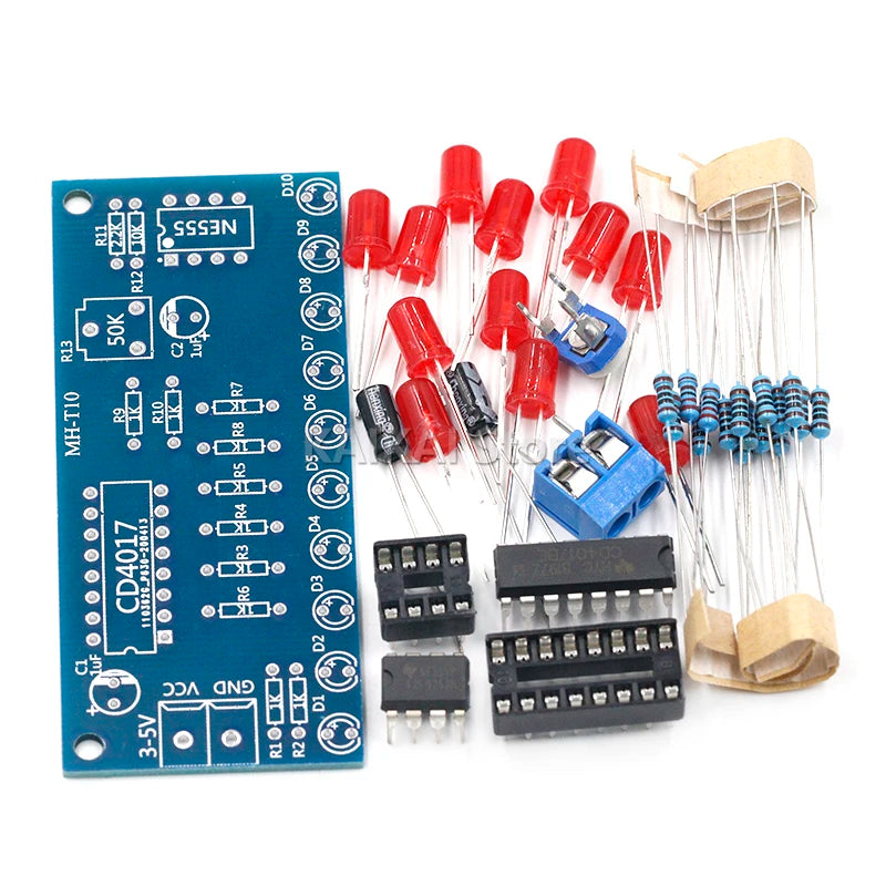 NE555 CD4017 Running LED Flow Light Electronic Production Suite Control Board Module Capacitor Oscillator Clock Siganal DIY Kit