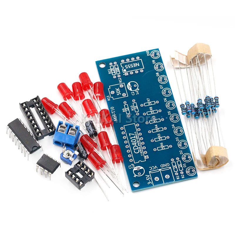 NE555 CD4017 Running LED Flow Light Electronic Production Suite Control Board Module Capacitor Oscillator Clock Siganal DIY Kit