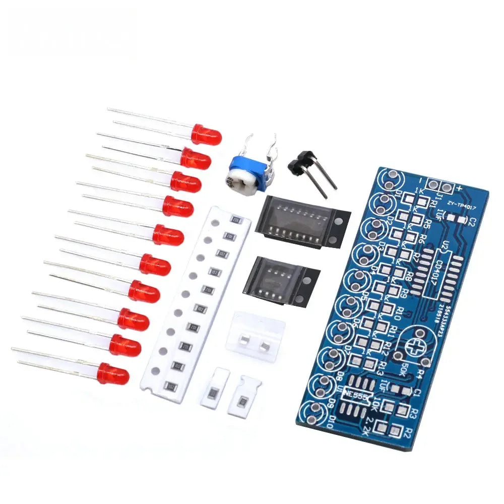 NE555 CD4017 Running LED Flow Light Electronic Production Suite Control Board Module Capacitor Oscillator Clock Siganal DIY Kit