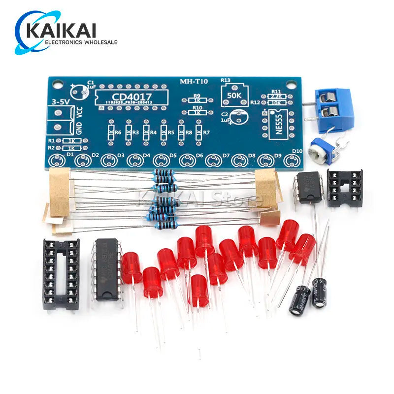 NE555 CD4017 Running LED Flow Light Electronic Production Suite Control Board Module Capacitor Oscillator Clock Siganal DIY Kit