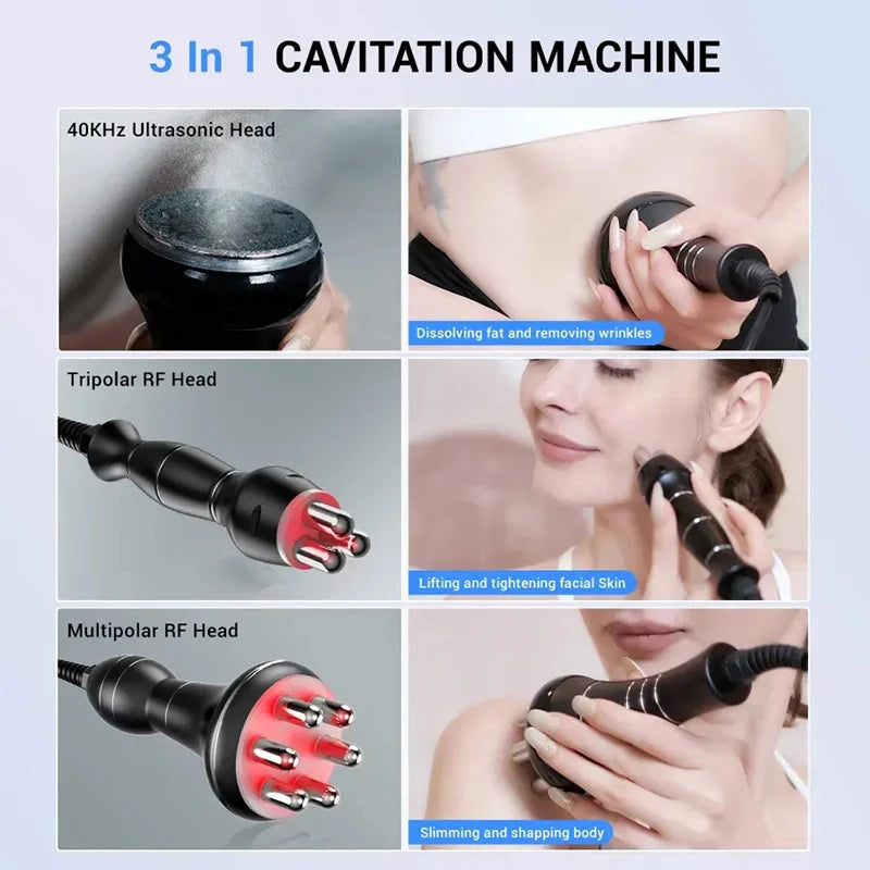 PC NEW 3 In 1 80K Cavitation Ultrasonic RF Machine Multi-Polar Weights Loss