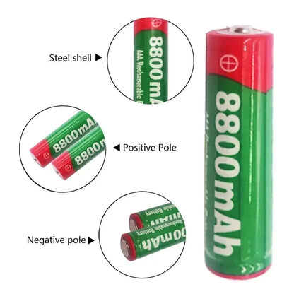 PC NEW 8800mAh Rechargeable Battery AAA NI-Mh Alkalinity Battery 1.5 V AAA Battery  Clocks Mice Computers Toys So on