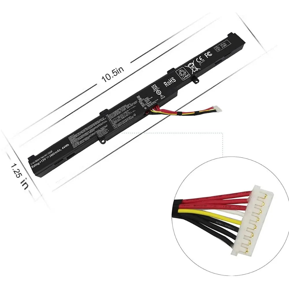 PC NEW A41-X550E 15V 44Wh Laptop Battery For ASUS X450 X450E X450J X450JF X751M X751MA X751L X750JA A450J A450JF A450E F450C