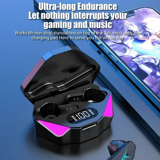 PCNEW AIR X15 Earphones Bluetooth Wireless Gamer Headphones 65ms Low Latenc