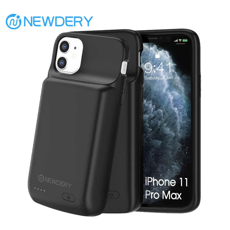 NEWDERY 10000mAh Battery Case for iPhone 11 Pro Max Portable Protective Charging Case Extended Rechargeable Battery Power Bank