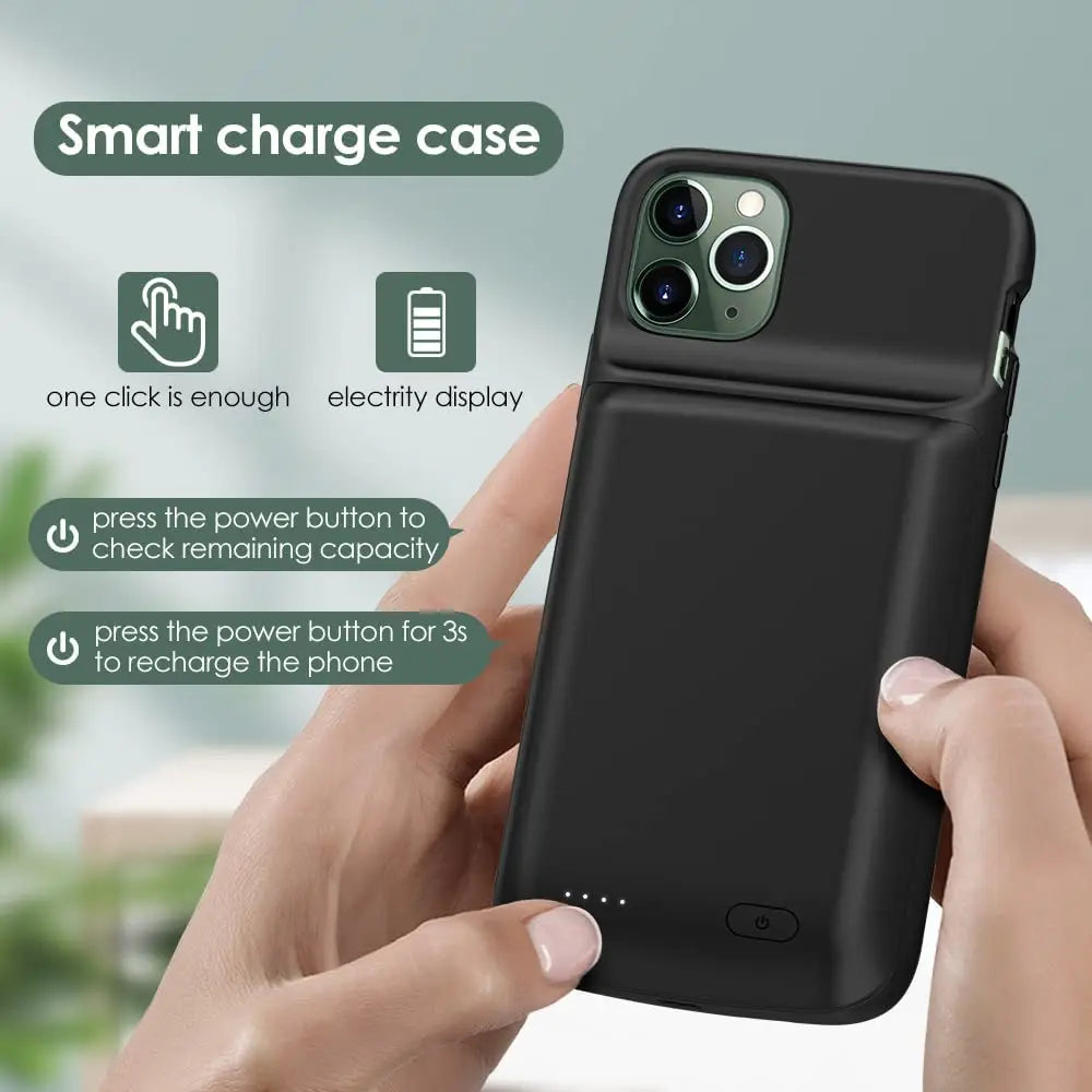 NEWDERY 10000mAh Battery Case for iPhone 11 Pro Max Portable Protective Charging Case Extended Rechargeable Battery Power Bank