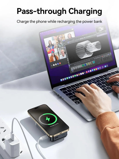 NEWDERY 20000mAh Magnetic Power Bank PD 20W Wireless Fast Charging for iPhone 15/14/13/12/Pro Max/Pro/Plus/Mini/ AirPods 3/2/Pro