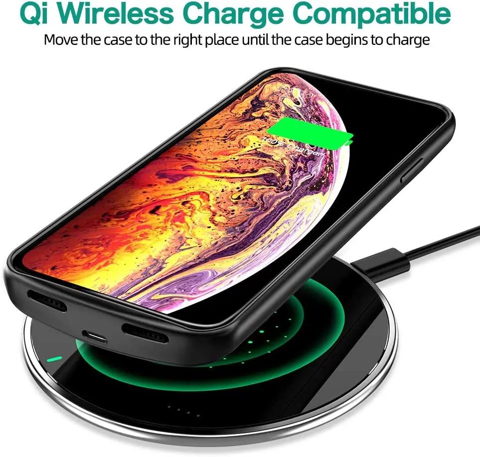 NEWDERY 6000mAh Battery Case for iPhone Xs Max (6.5 inch) External Battery Pack Portable Power Bank Protective Charging Case