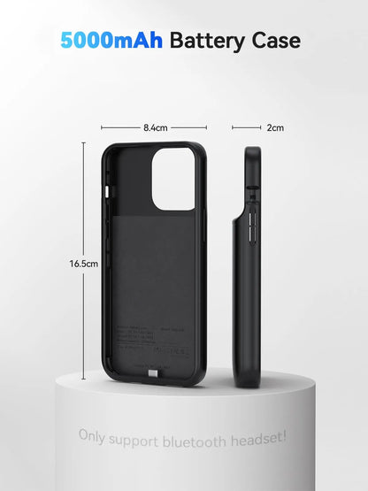 NEWDERY Battery Case for iPhone 15 Pro Max/iPhone 15 Plus Portable Rechargeable Extended Charger Case Battery Pack Charging Case