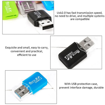 PC NNBILI USB Micro SD/TF Card Reader USB 2.0 Mini Mobile Phone Memory Card Reader High Speed USB Adapter For Laptop Computer