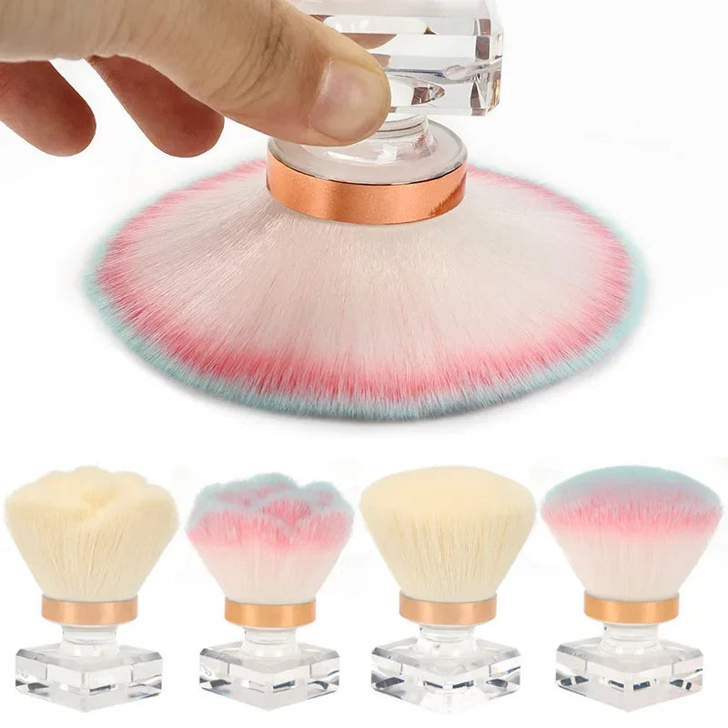 PC Nail Dust Cleaning Brush Rose Foundation Blush Brush with Case Nail Dust Brush  Women Makeup Brush Manicure Tools