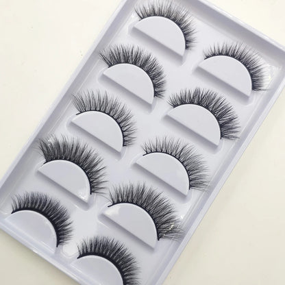 Natural 3D Mink False Eyelashes, Fake Eye Lashes, Make Up Beauty Tools, Mix 5 Pairs, Wholesale, 10 Boxes, 50 Boxes, 100 Boxes